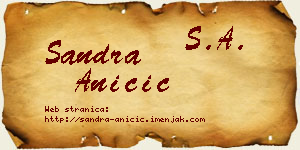 Sandra Aničić vizit kartica